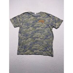 Live And Tell T-Shirt Cotton Polyester Camo Green Blue L Mens